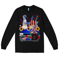 Black 4th of July gnomes truck Long Sleeve Tee - CowGirlArtShop
