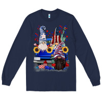 Navy 4th of July gnomes truck Long Sleeve Tee - CowGirlArtShop
