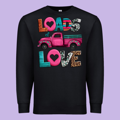 Loads Of Love Valentine's Day Truck Premium Sweatshirt Designed By Jasminsmagicworld