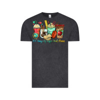 Vintage Black 100 days of coffee and chaos coffee cups Vintage Tee - Zillion Design Studio