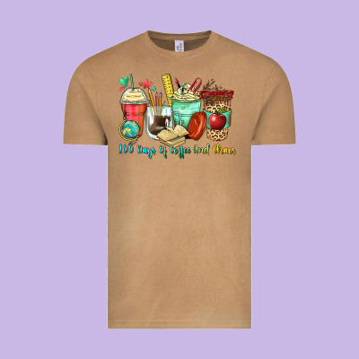 100 Days Of Coffee And Chaos Coffee Cups Vintage Tee Designed By Zillion Design Studio