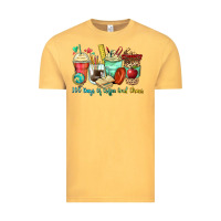 Vintage Mustard 100 days of coffee and chaos coffee cups Vintage Tee - Zillion Design Studio