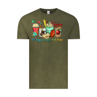 Vintage Olive 100 days of coffee and chaos coffee cups Vintage Tee - Zillion Design Studio