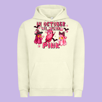 In October We Wear Pink Urban Hoodie Designed By Lillyallendesigns