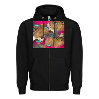 Black pink glitter leopard sunflower gemstone Zipper Hoodie - JahusDesignShop
