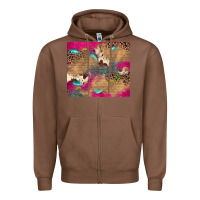 Chestnut pink glitter leopard sunflower gemstone Zipper Hoodie - JahusDesignShop