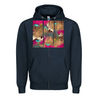 Navy pink glitter leopard sunflower gemstone Zipper Hoodie - JahusDesignShop