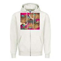 Oatmeal Heather pink glitter leopard sunflower gemstone Zipper Hoodie - JahusDesignShop