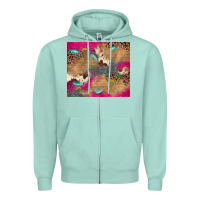 Seafoam pink glitter leopard sunflower gemstone Zipper Hoodie - JahusDesignShop