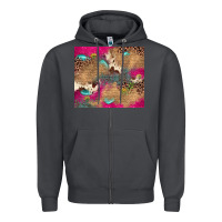 Pink Glitter Leopard Sunflower Gemstone Zipper Hoodie | Teevron