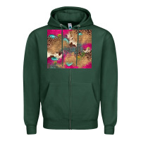 Sports Green pink glitter leopard sunflower gemstone Zipper Hoodie - JahusDesignShop