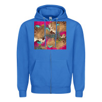 True Royal pink glitter leopard sunflower gemstone Zipper Hoodie - JahusDesignShop