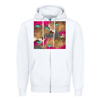 White pink glitter leopard sunflower gemstone Zipper Hoodie - JahusDesignShop