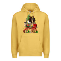Antique Gold very merry teacher skeleton Premium Hoodie - NancyCooperArtShop