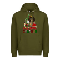 Army Green very merry teacher skeleton Premium Hoodie - NancyCooperArtShop