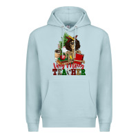 Blue Mist very merry teacher skeleton Premium Hoodie - NancyCooperArtShop
