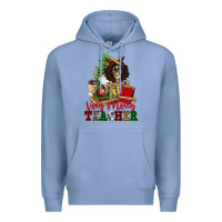 Colony Blue very merry teacher skeleton Premium Hoodie - NancyCooperArtShop