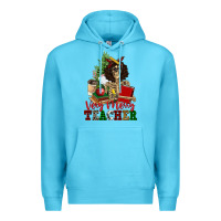 Ocean Blue very merry teacher skeleton Premium Hoodie - NancyCooperArtShop