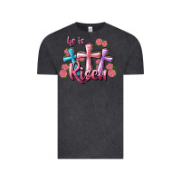 Vintage Black He Is Risen Cross Vintage Tee - RanaPortraitStore