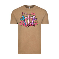 Vintage Coffee He Is Risen Cross Vintage Tee - RanaPortraitStore
