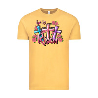 Vintage Mustard He Is Risen Cross Vintage Tee - RanaPortraitStore