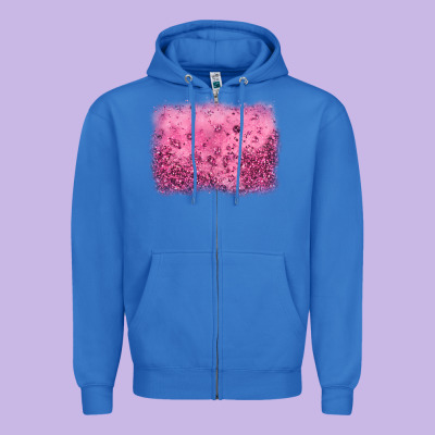 Pink Glitter Background Zipper Hoodie Designed By Jahusdesignshop