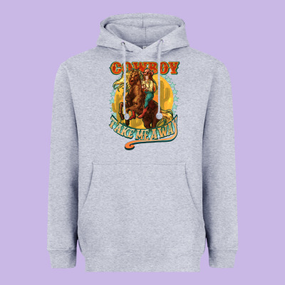 Cowboy Take Me Away Heavyweight Hoodie Designed By Nancycooperartshop