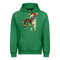Emerald christmas chocolate boston terrier Urban Hoodie - LillyAllenDesigns