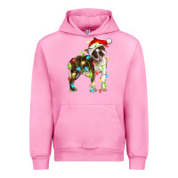 Fuchsia Pink christmas chocolate boston terrier Urban Hoodie - LillyAllenDesigns