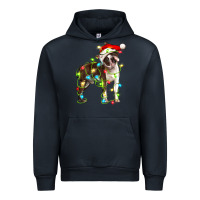 Navy christmas chocolate boston terrier Urban Hoodie - LillyAllenDesigns