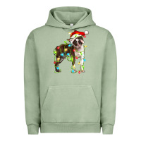 Pigment Oil Green christmas chocolate boston terrier Urban Hoodie - LillyAllenDesigns