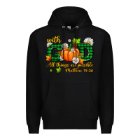 Black with god all things are possible Premium Hoodie - AdoDesignShop