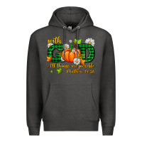 Charcoal Heather with god all things are possible Premium Hoodie - AdoDesignShop
