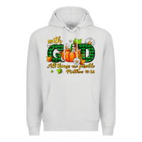 Dove Grey with god all things are possible Premium Hoodie - AdoDesignShop