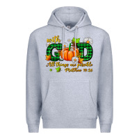 Heather Grey with god all things are possible Premium Hoodie - AdoDesignShop