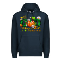 Navy with god all things are possible Premium Hoodie - AdoDesignShop