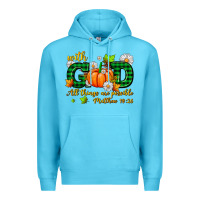 Ocean Blue with god all things are possible Premium Hoodie - AdoDesignShop