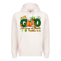 Pale Pink with god all things are possible Premium Hoodie - AdoDesignShop