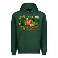 Sports Green with god all things are possible Premium Hoodie - AdoDesignShop