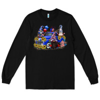 4th Of July Gnomes With Truck Long Sleeve Tee | Teevron