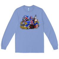 Colony Blue 4th of July gnomes with truck Long Sleeve Tee - CowGirlArtShop