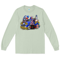 Matcha 4th of July gnomes with truck Long Sleeve Tee - CowGirlArtShop