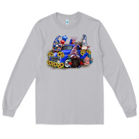 Moon Dust 4th of July gnomes with truck Long Sleeve Tee - CowGirlArtShop