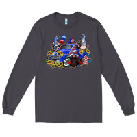 Smoke 4th of July gnomes with truck Long Sleeve Tee - CowGirlArtShop