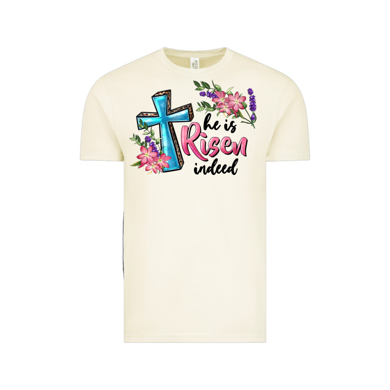 He Is Risen Indeed Cross And Flowers Vintage Tee by RanaPortraitStore | Teevron