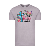 Vintage Zinc He Is Risen Indeed Cross And Flowers Vintage Tee - RanaPortraitStore