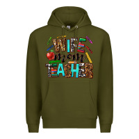 Army Green wife mom teacher Premium Hoodie - NancyCooperArtShop