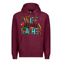Burgundy wife mom teacher Premium Hoodie - NancyCooperArtShop