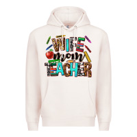 Pale Pink wife mom teacher Premium Hoodie - NancyCooperArtShop
