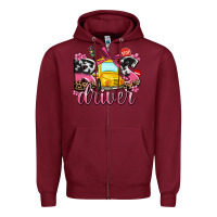 Burgundy bus driver Zipper Hoodie - AdoDesignShop